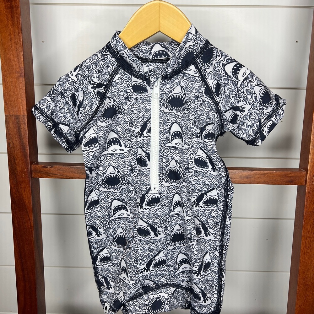 George Hats- Toddler Shark Print Swim One piece